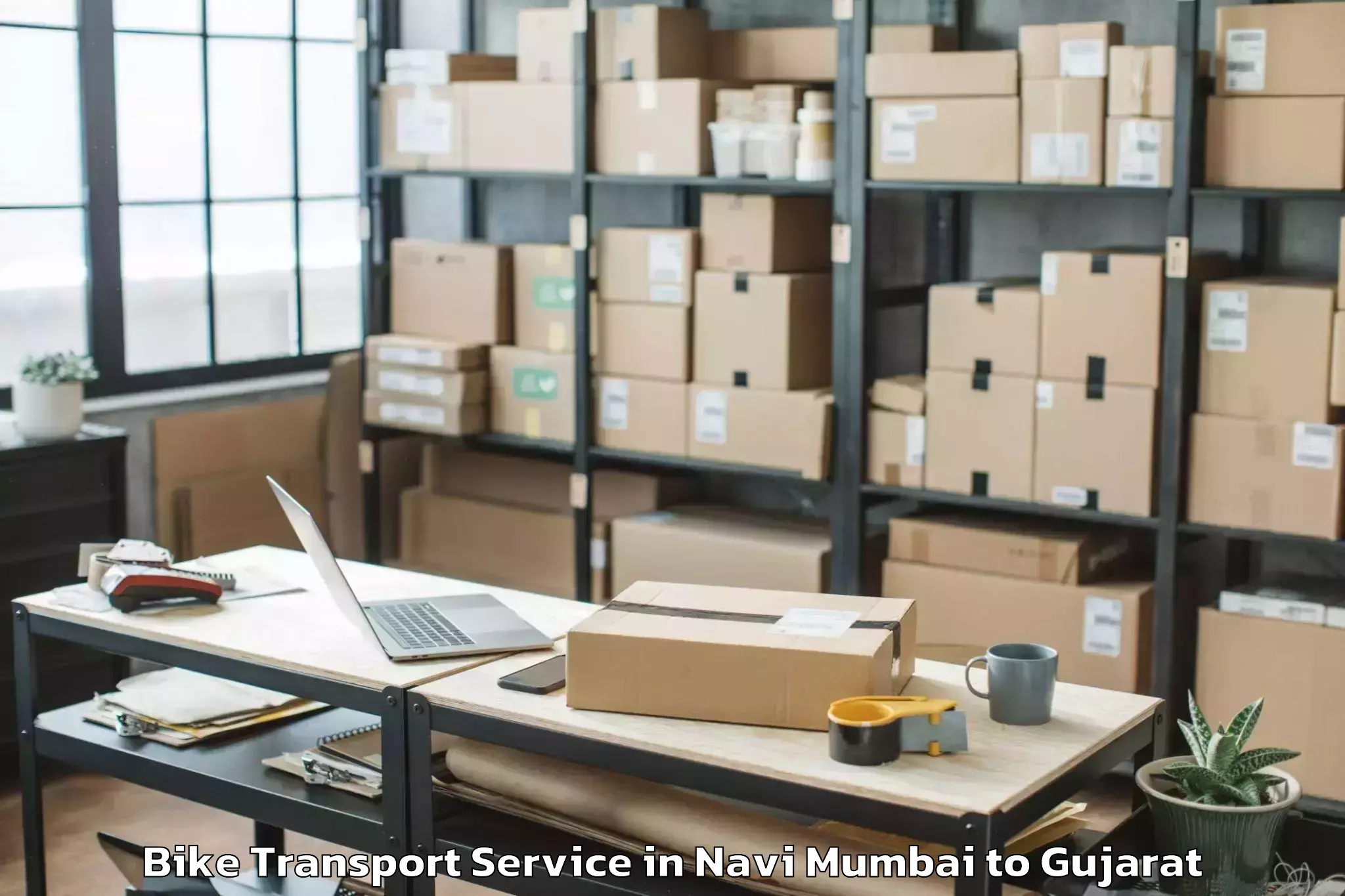 Navi Mumbai to Delvada Bike Transport Booking